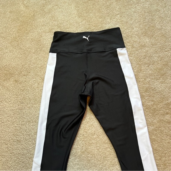 Puma Training Leggings High Waist Black White Contras Side Panels women's Size S - Picture 9 of 15